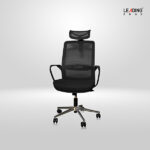 Chair Revolving Black Mesh/Black Seat/Chrome Base, 01-5108