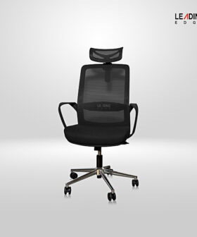 Chair Revolving Black Mesh/Black Seat/Chrome Base, 01-5108