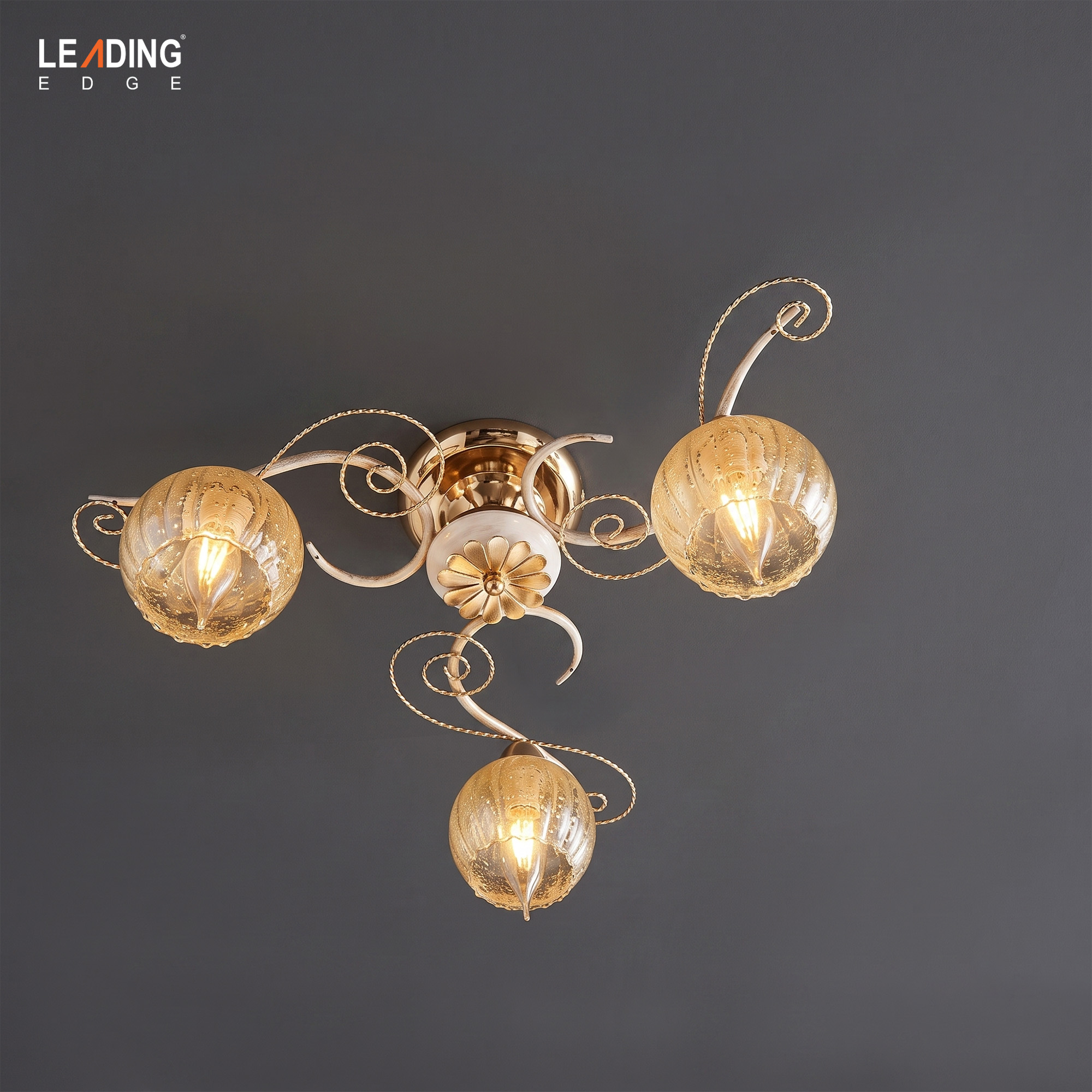 1 Chandelier-3 Iron+Glass | 01-5016
