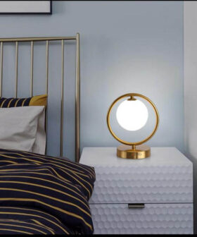 Table Lamp Metal Ball Circle Ring+Gold 01-5064