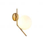 Wall Light Metal Gold & White Ball 01-4204
