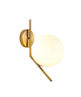 Wall Light Metal Gold & White Ball 01-4204