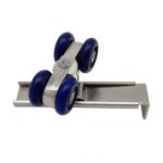 The Sliding 4-Wheel Wooden Door roller set is a reliable and efficient hardware solution designed for lightweight sliding wooden door applications. Each carriage features four high-quality blue rollers that provide a stable and smooth gliding experience. This set is ideal for internal cabinetry, lightweight closet doors, or partitions where space-saving sliding functionality is required. Key Features: Smooth 4-Wheel Action: The four-wheel configuration ensures balanced weight distribution, allowing the door to slide with minimal effort and noise. Durable Roller Material: Equipped with distinct blue rollers designed for longevity and consistent performance on standard tracks. Compact Design: Features 1-inch wheels, making it suitable for low-profile installations while maintaining structural integrity. Optimized Capability: Specifically engineered to support a weight capacity of up to 20 kg, perfect for residential wooden door projects. Easy Installation: The set comes with the necessary brackets for a secure attachment to the top of the wooden door panel.