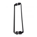 Glass Door Handle, Solid Black/ Brushed, 450 mm 01-2804