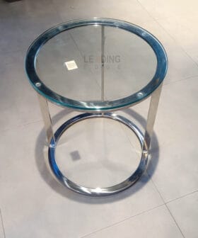 Modern Round Coffee Table Frame | SS Glass-Top – Model 01-4647