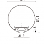 LED Linear Hanging Light Shade Round 01-5414