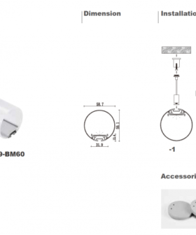 LED Linear Hanging Light Shade Round 01-5414