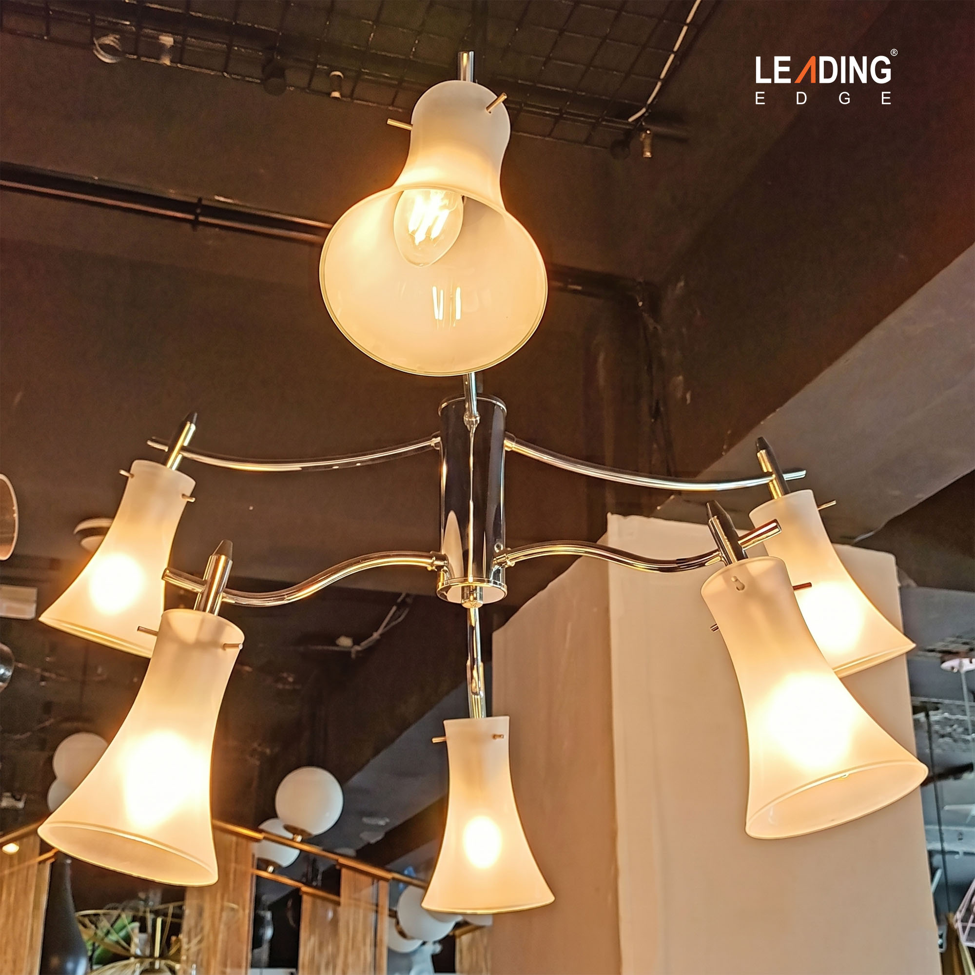 Chandelier-6 Iron+Glass 01-5016