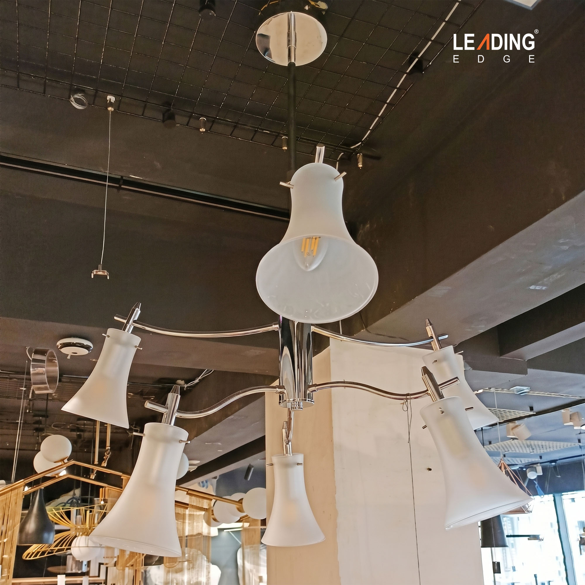 Chandelier-6 Iron+Glass 01-5016