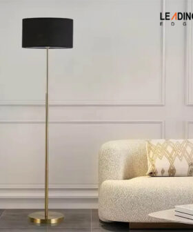 Floor Lamp Metal+Cloth/Gold 01-4818