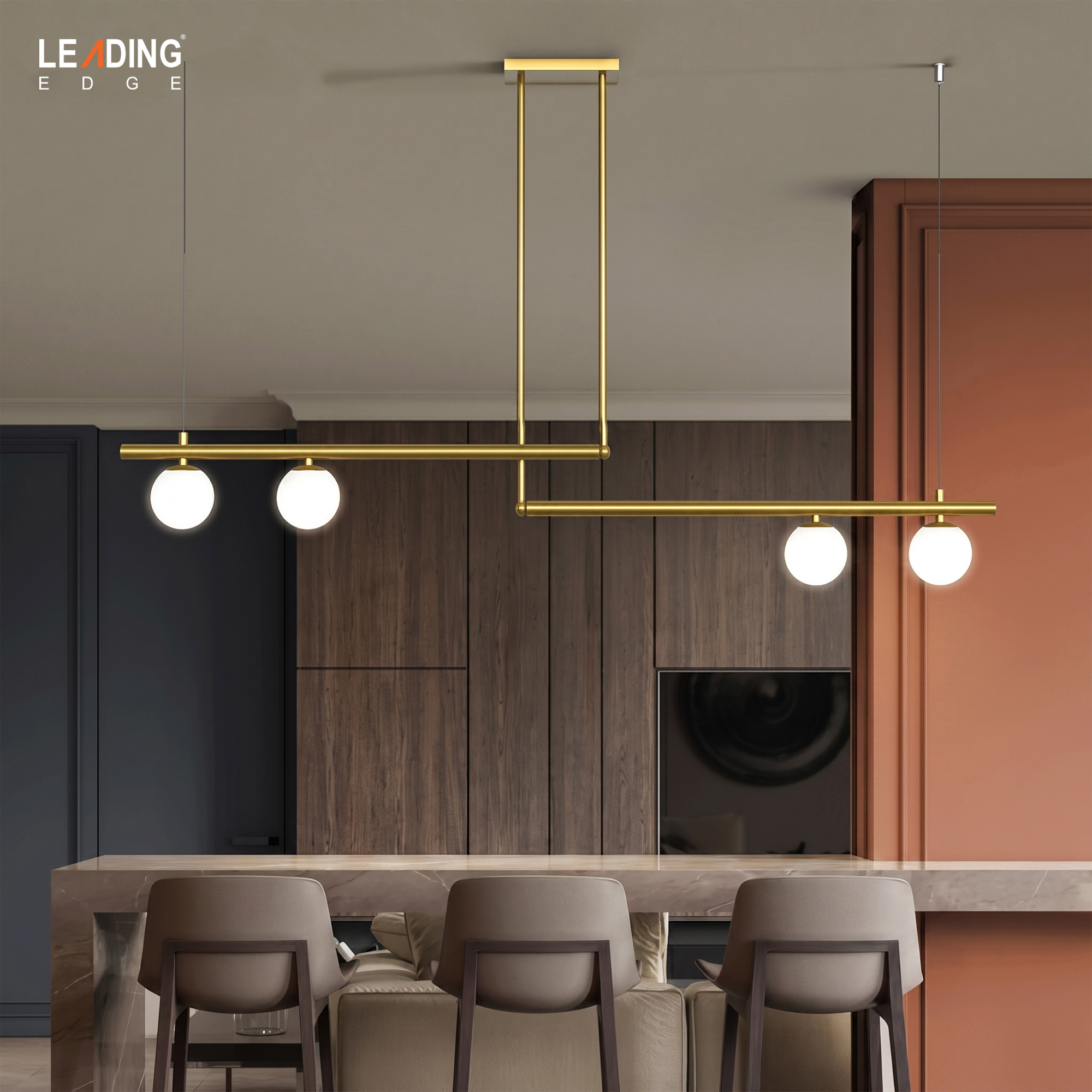 1 Chandelier Metal+White Ball/Bronze | 01-5241
