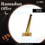 Sofa Leg, 100/150/200/300/450mm, Gold 01-0133