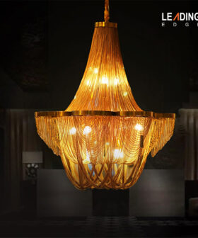 Chandelier Gold+Brown 01-5244