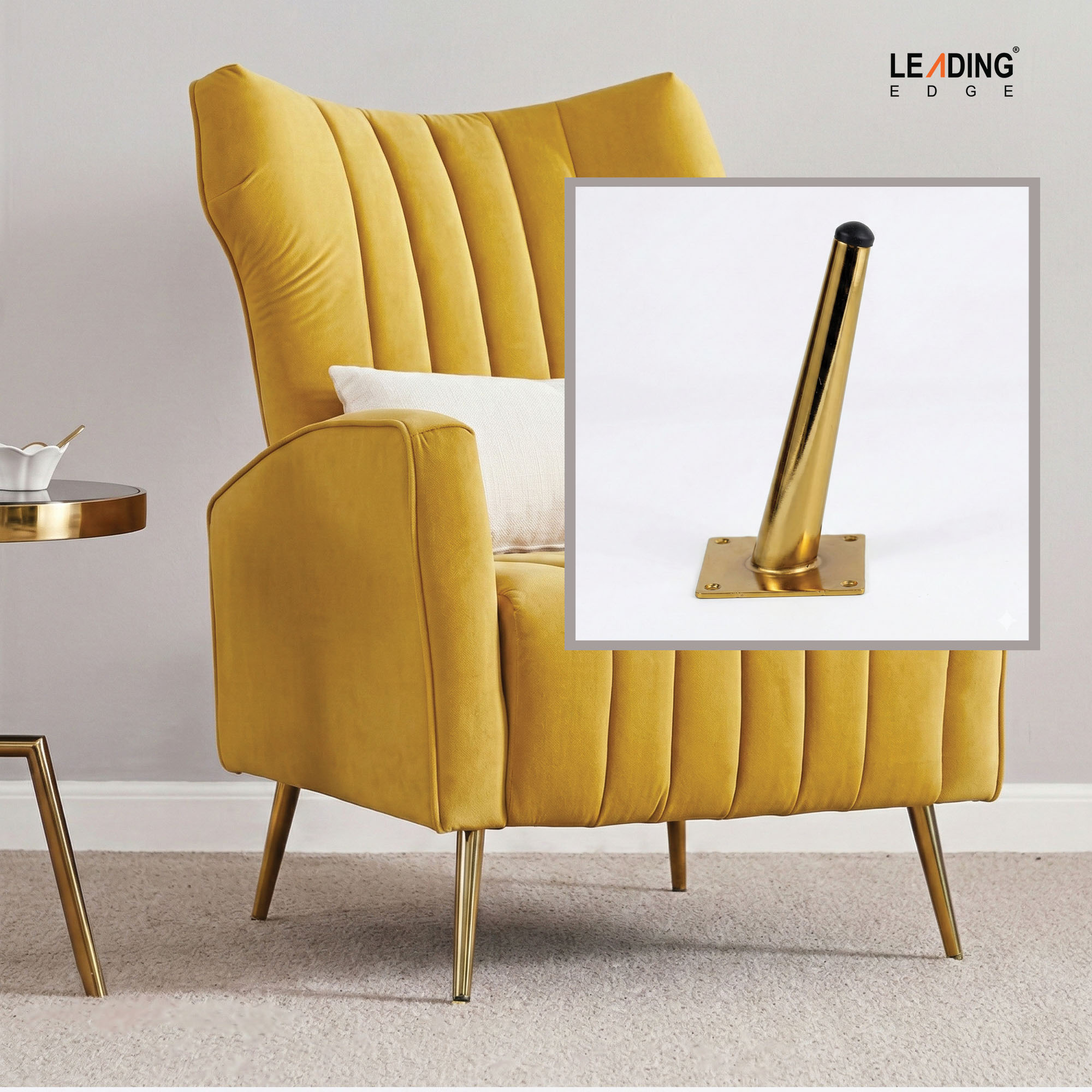 Sofa Leg, 100/150/200/300/450mm, Gold 01-0133