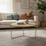 Coffee Table, Dia 900mm, MS Black/ Gold 50-4601