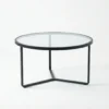 Coffee Table, Metal Frame Black+Glass 50-4623