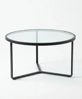 Coffee Table, Metal Frame Black+Glass 50-4623