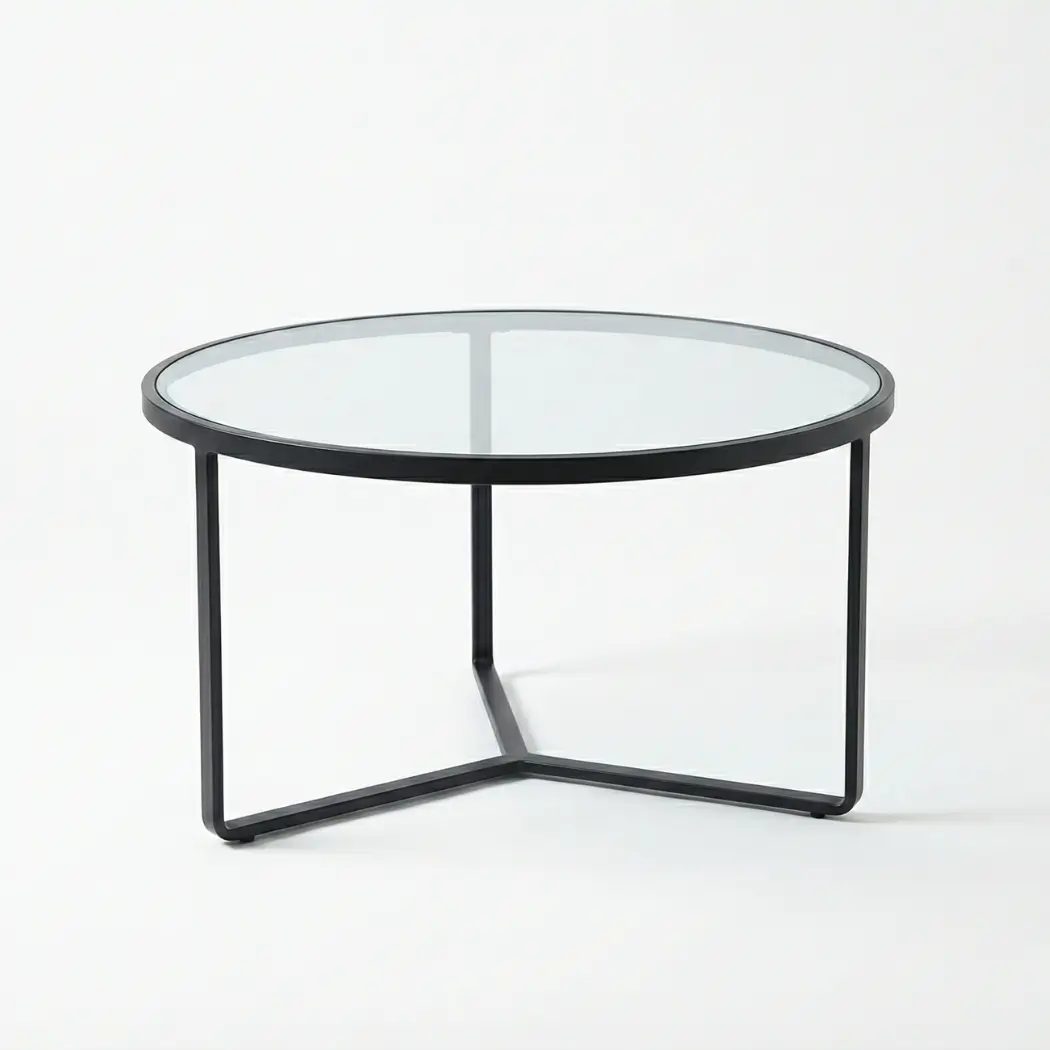 Coffee Table, Metal Frame Black+Glass 50-4623