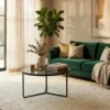 Coffee Table, Metal Frame Black+Glass 50-4623
