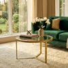 Coffee Table, Metal Frame Gold+Mirror 50-4624