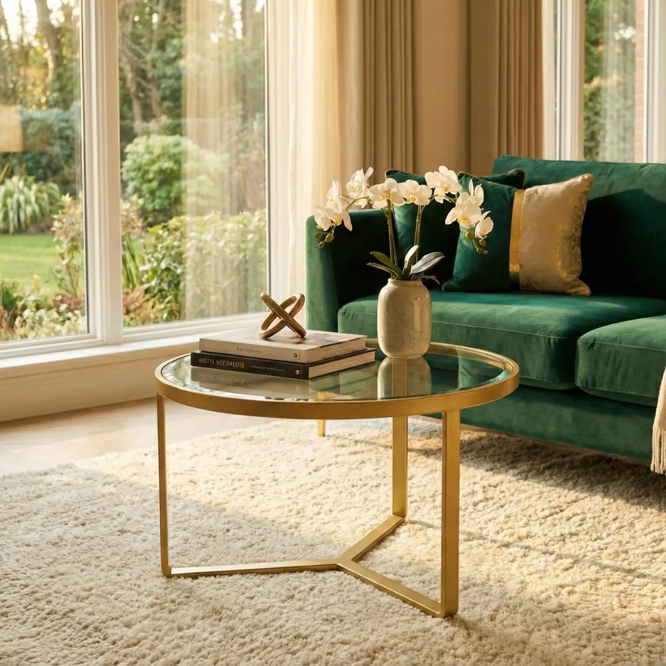 Coffee Table, Metal Frame Gold+Mirror 50-4624