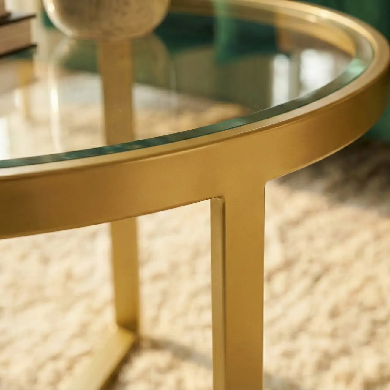 Coffee Table, Metal Frame Gold+Mirror 50-4624