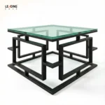 Coffe Table Metal Frame Black+Glass Top 50-4629