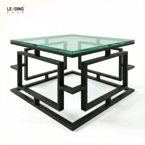 Coffe Table Metal Frame Black+Glass Top 50-4629