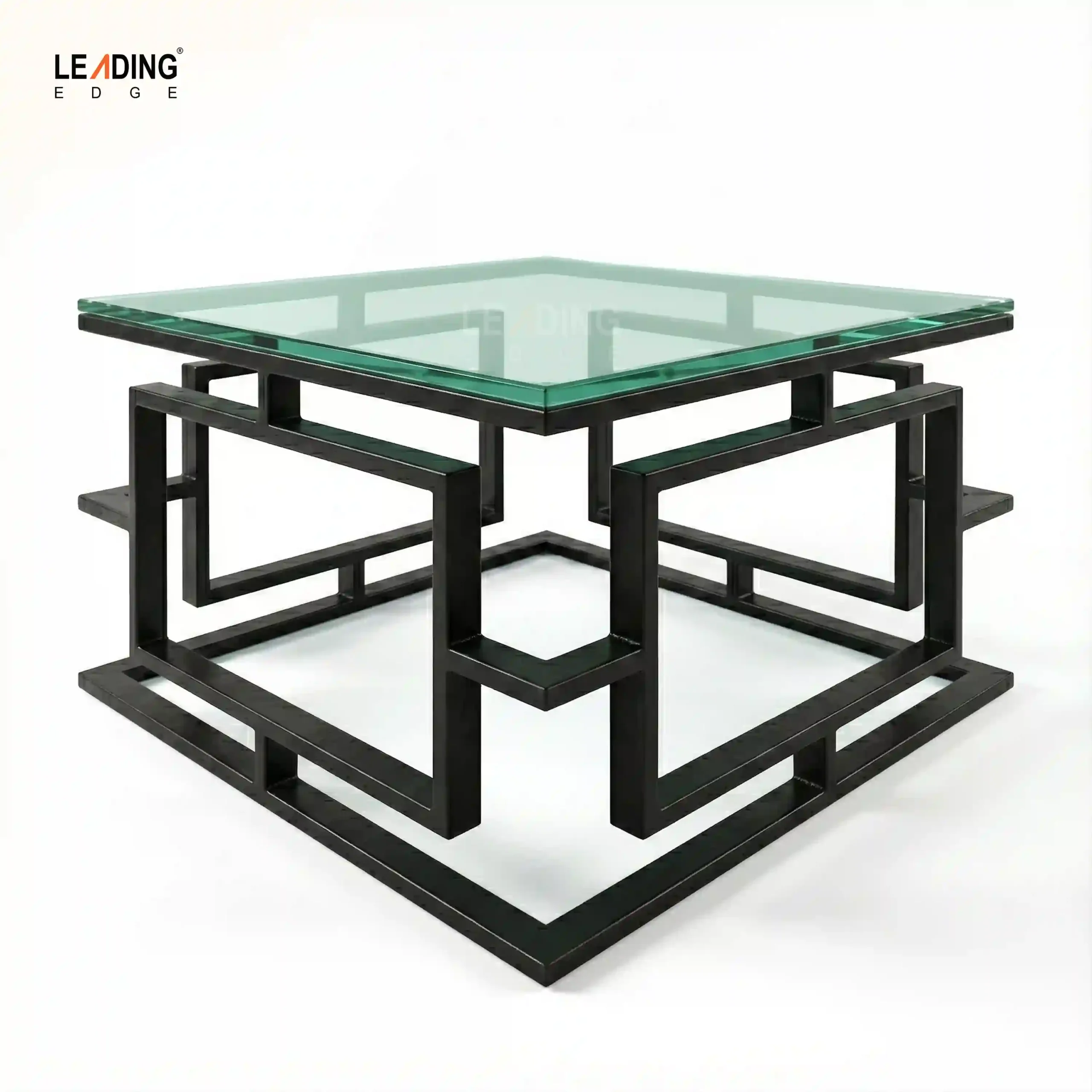 Coffe Table Metal Frame Black+Glass Top 50-4629
