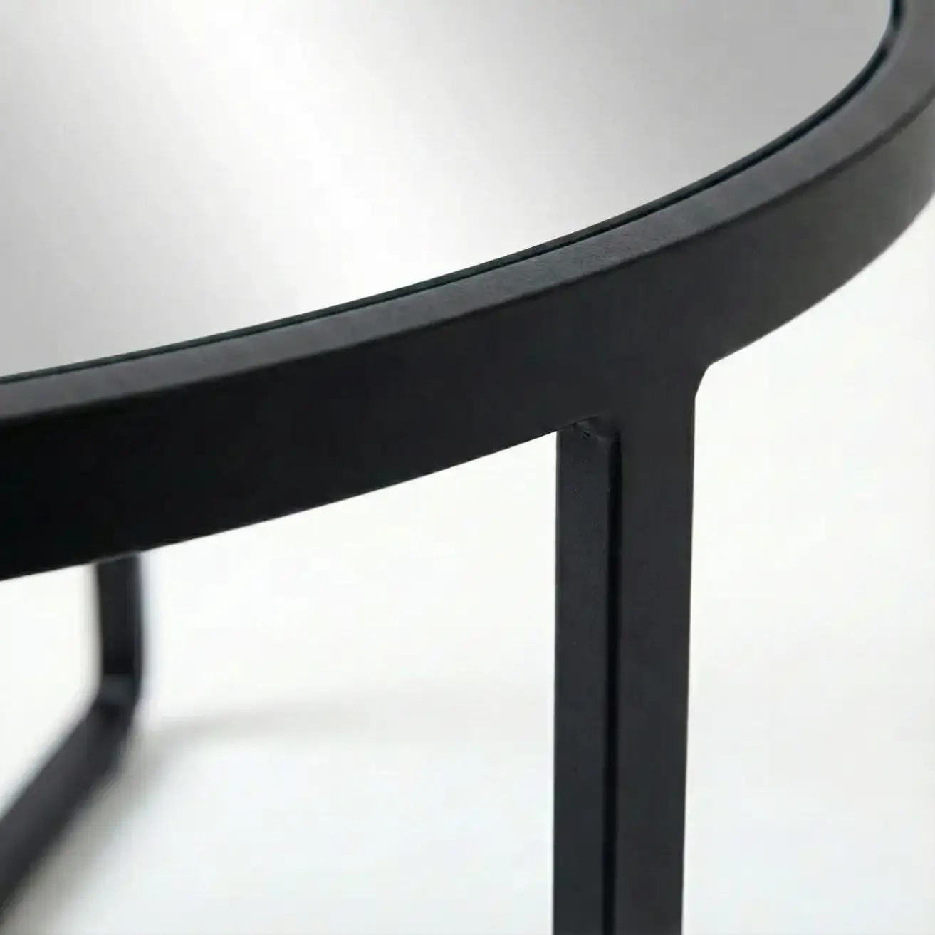 Coffe Table Metal Frame Black+Mirror 50-4625