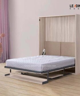 Vertical Bookshelf Bed with Desk Metal Frame 01-6003