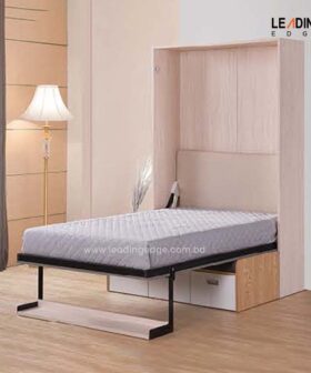 Vertical Split Sofa with Bookshelf Bed Metal Frame 01-6004