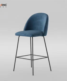 Bar Stool Metal Base+Fabric with Back Support 50-5106