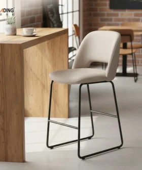 Bar Stool Metal Base+Fabric with Back Support 50-5107