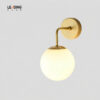 Wall Light Metal Gold & White Ball 01-4202