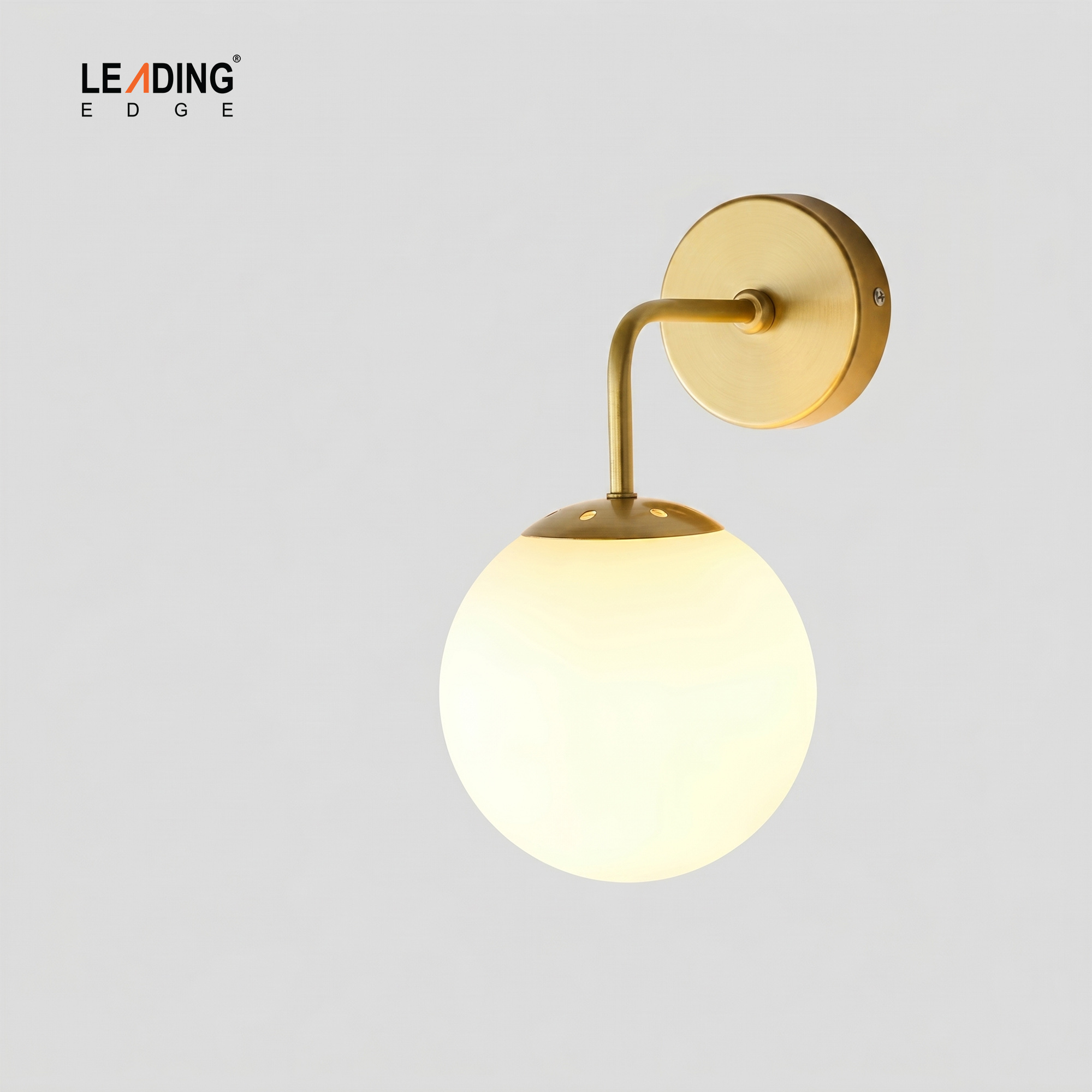 Wall Light Metal Gold & White Ball 01-4202