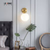 Wall Light Metal Gold & White Ball 01-4202