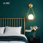 Wall Light Metal Gold & White Ball 01-4201