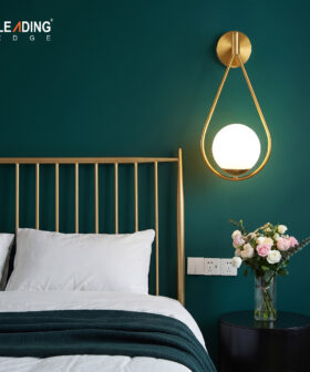 Wall Light Metal Gold & White Ball 01-4201