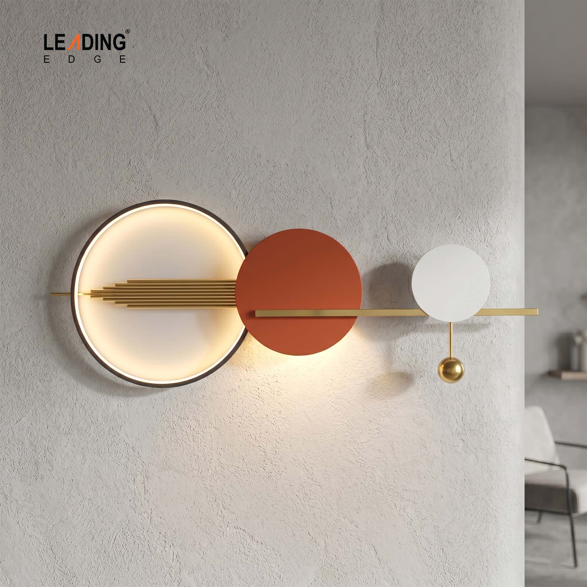 Wall Light Metal Orange/Black+Gold 01-4232