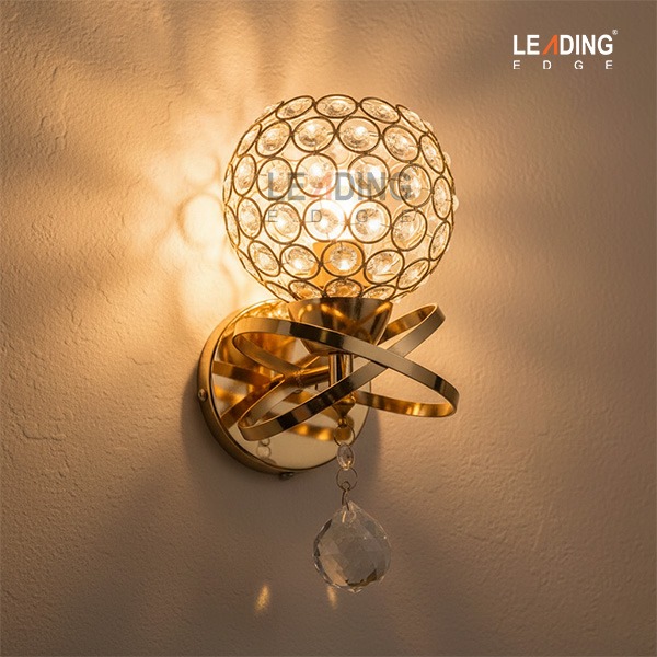 Elegant Crystal Luxury Wall Light – Gold Finish | Leading Edge