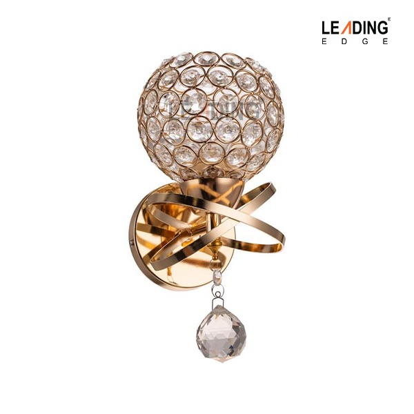 Elegant Crystal Luxury Wall Light – Gold Finish | Leading Edge