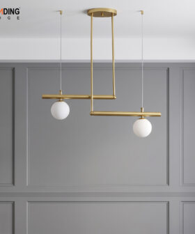 Chandelier Metal Gold With White Ball (G9~2/G9~3) | 01-5054