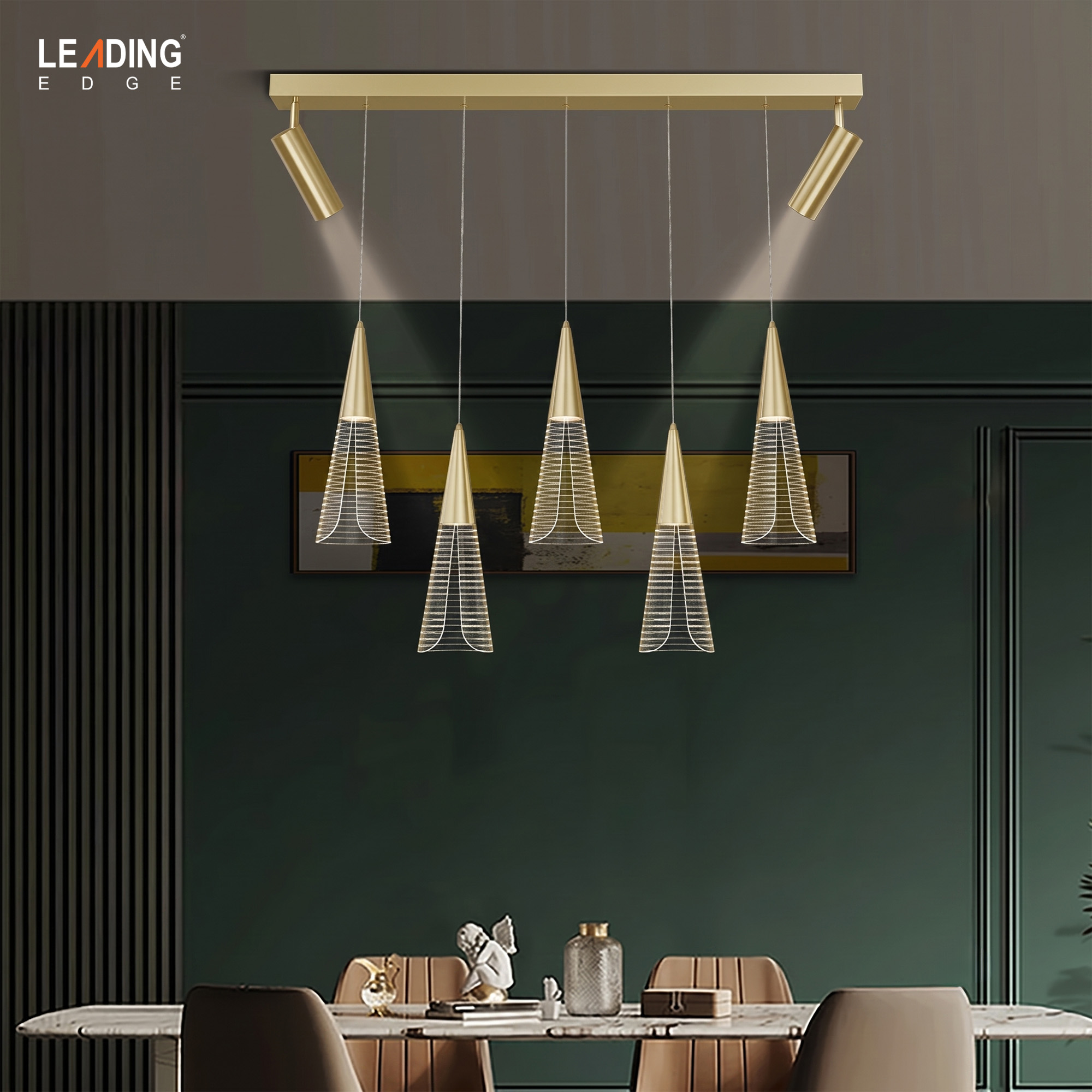 2 Chandelier Metal With Gold | 01-5233