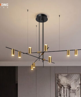 Chandelier-Metal Black With Bronze | 01-5242