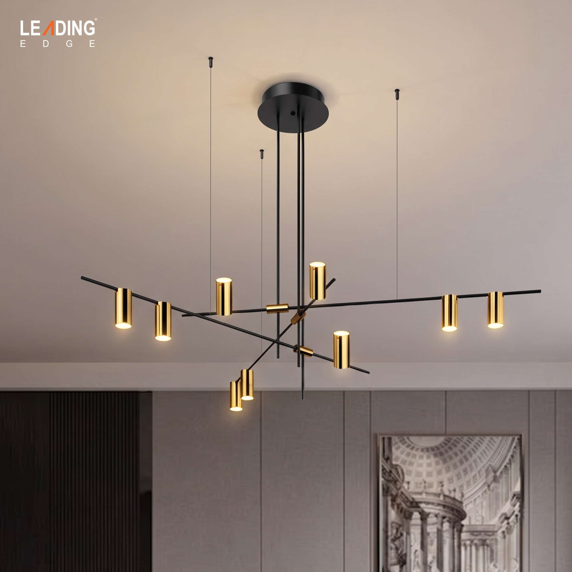 Chandelier-Metal Black With Bronze | 01-5242