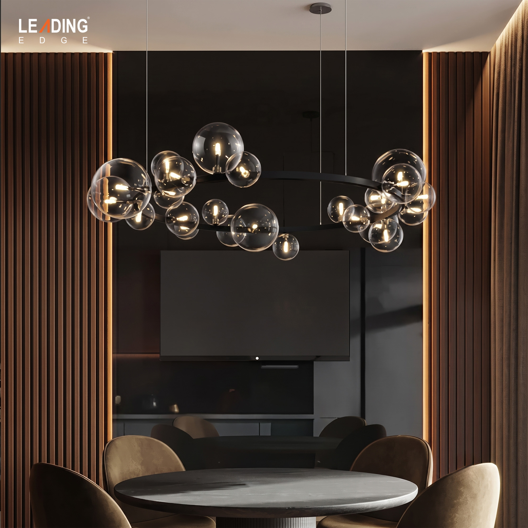 3 Chandelier Meta With Glass | 01-5229