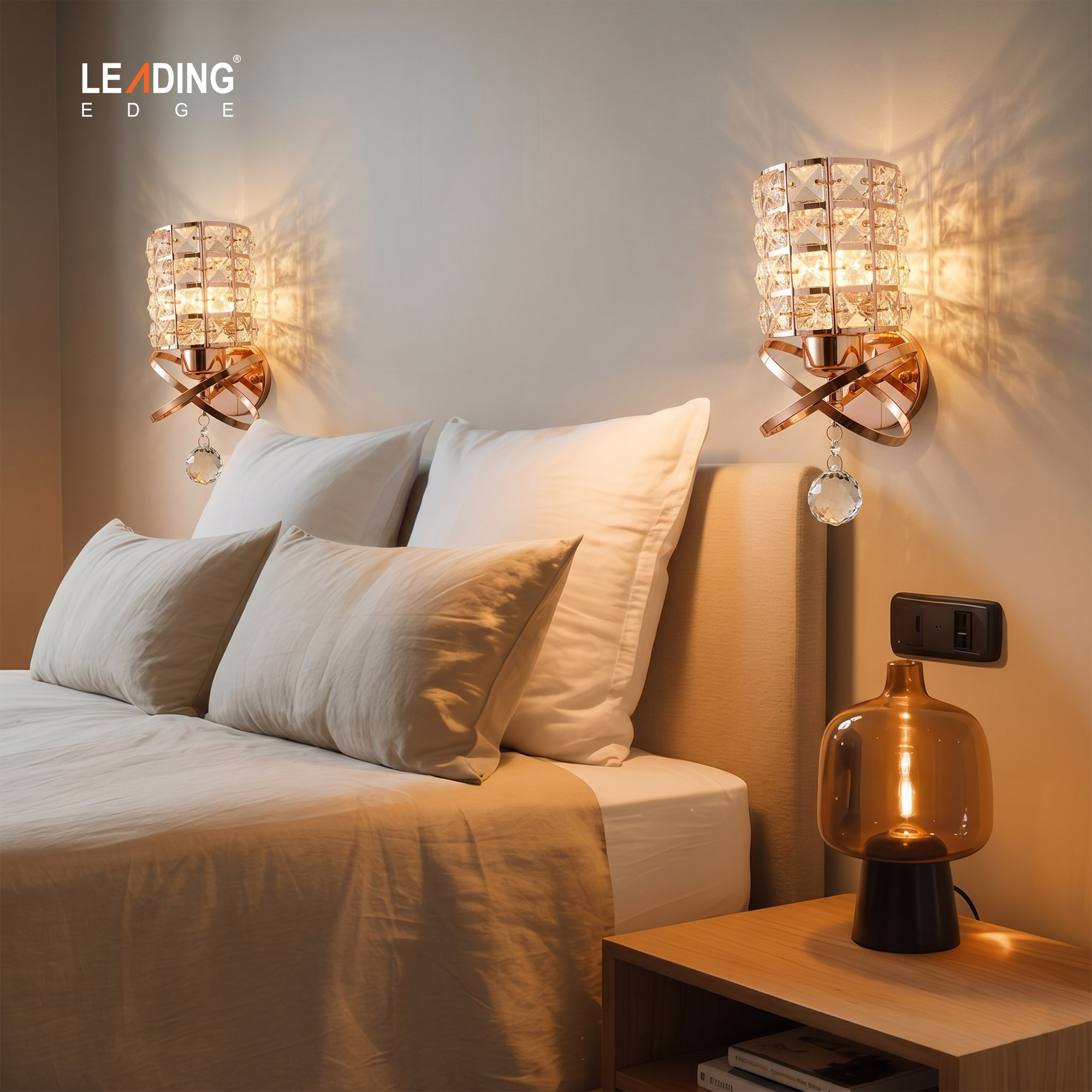 Wall Light Crystal+Gold 01-4243